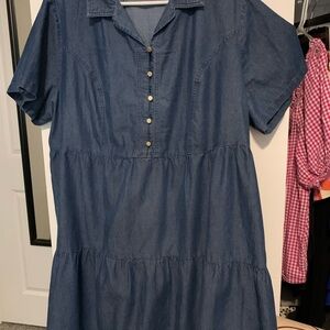 Denim Button-Up Dress